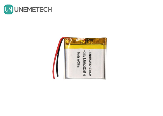 4.35V Yüksek Voltajlı Lipo Pilleri 754335 3.8V 1500mAh Şarj edilebilir Polimer Lityum Pil