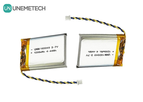 3.7V Şarj edilebilir Li Polimer Pil 103040 Tıbbi Cihaz ve LED Lamba için 1200 mAh
