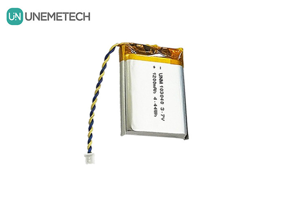 3.7V Şarj edilebilir Li Polimer Pil 103040 Tıbbi Cihaz ve LED Lamba için 1200 mAh