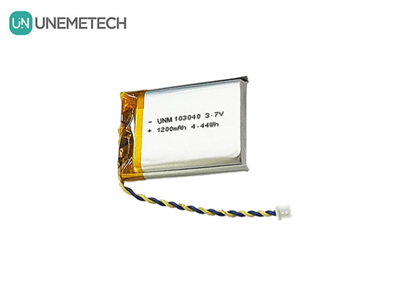3.7V Şarj edilebilir Li Polimer Pil 103040 Tıbbi Cihaz ve LED Lamba için 1200 mAh
