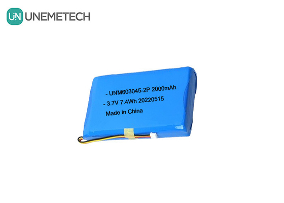 Büyük Kapasiteli Lityum Polimer Pil Paketi 603045 2P 3.7V 2000mAh Akıllı Kapı Kilitli Pil