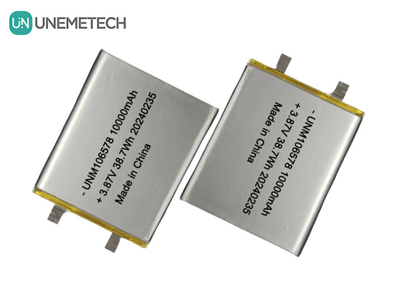 Yüksek Kapasiteli LiPo Pil 10000mAh 3.87V 106578 Enerji Depolama Sistemleri İçin