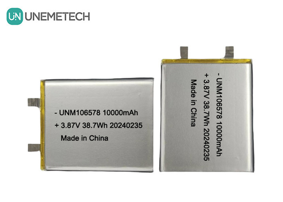 Yüksek Kapasiteli LiPo Pil 10000mAh 3.87V 106578 Enerji Depolama Sistemleri İçin