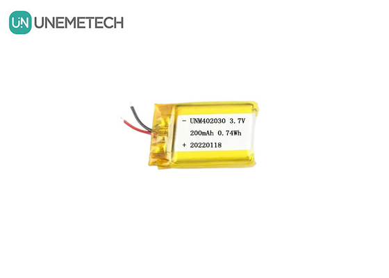 Küçük Boyut 402030 Elektronik Ürünler için 3.7V 200mAh Şarj edilebilir Lipo Pil