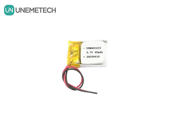 Ultra İnce Lityum Polimer Pil 401215 3.7V 45mAh Li Po Pil GPS İzleyici için
