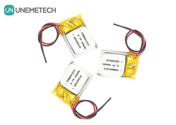 Ultra İnce Lityum Polimer Pil 401215 3.7V 45mAh Li Po Pil GPS İzleyici için