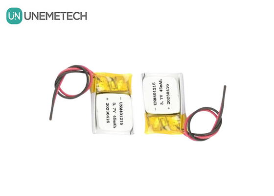 Ultra İnce Lityum Polimer Pil 401215 3.7V 45mAh Li Po Pil GPS İzleyici için