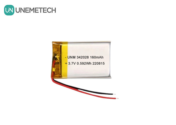 Bluetooth Pil 160mAh 3.7V Yeniden Şarj Edilebilir Lityum Polimer İyon Pil 342028 İzleyici için