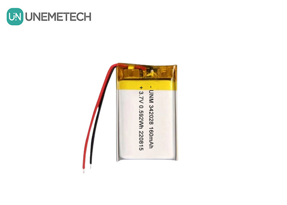 Bluetooth Pil 160mAh 3.7V Yeniden Şarj Edilebilir Lityum Polimer İyon Pil 342028 İzleyici için