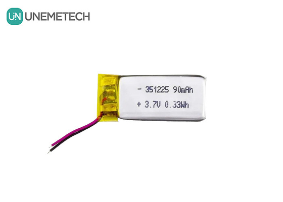 351225 Polimer Li-ion Pil 3.7V 90mAh Şarj edilebilir Ultra İnce Li Polimer Pil