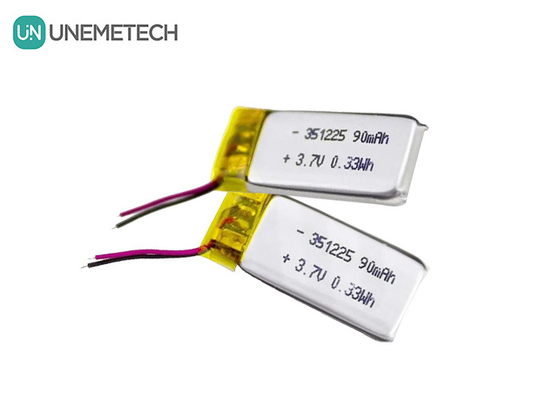 351225 Polimer Li-ion Pil 3.7V 90mAh Şarj edilebilir Ultra İnce Li Polimer Pil