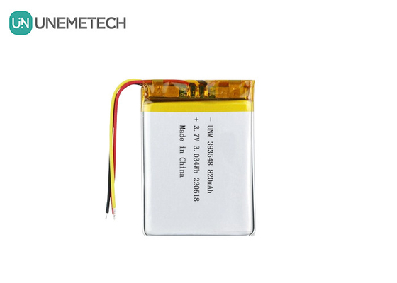 Lityum polimer pil 3.7V 820mAh 393548 Elektronik meme pompası için Lipo şarj edilebilir pil paketi