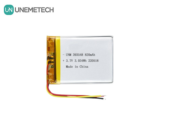 Lityum polimer pil 3.7V 820mAh 393548 Elektronik meme pompası için Lipo şarj edilebilir pil paketi