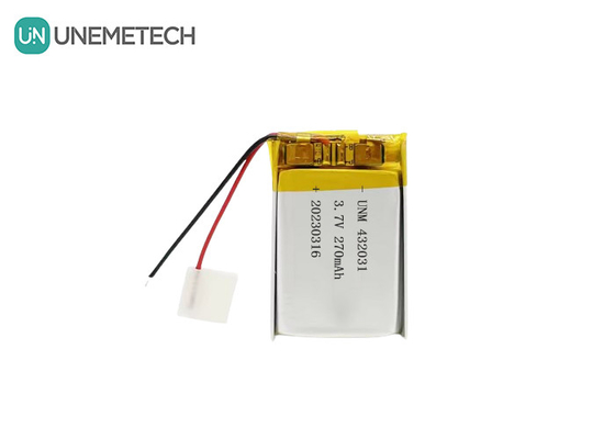 3.7V 270mAh 432031 Elektronik Aygıtlar için Lityum Polimer Pil