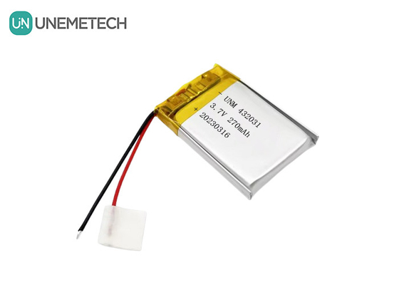 3.7V 270mAh 432031 Elektronik Aygıtlar için Lityum Polimer Pil