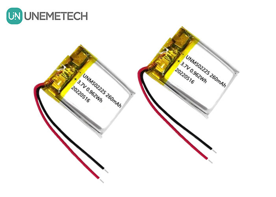 3Kablosuz sensörler için.7V şarj edilebilir Lityum Polimer İyon Pil 502225 260mAh
