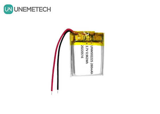 3Kablosuz sensörler için.7V şarj edilebilir Lityum Polimer İyon Pil 502225 260mAh