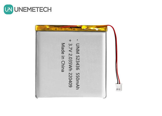 Lityum-ion polimer pil 3.7V 550mAh 523436 GPS izleyici için şarj edilebilir Li polimer pil
