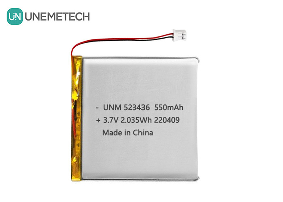 Lityum-ion polimer pil 3.7V 550mAh 523436 GPS izleyici için şarj edilebilir Li polimer pil