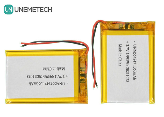 3.7V 1350mAh Yeniden Şarj Edilebilir Li Ion Polimer Pil Paketi 554247 Mini Drone için
