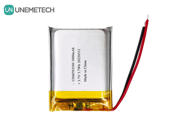 Elektronik ürünler için LiPo bataryası 1000mAh 703540 3.7V Şarj edilebilir Li polimer bataryası