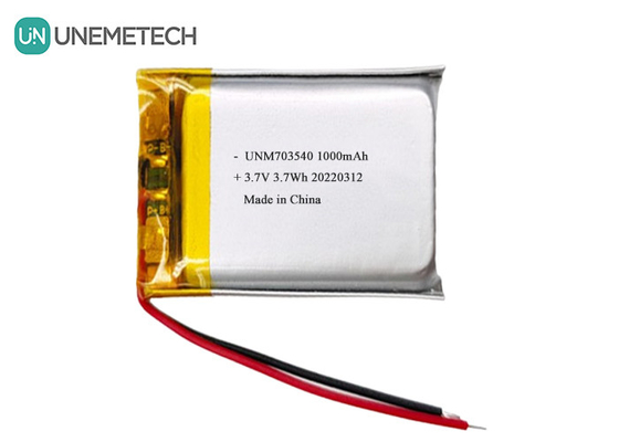 Elektronik ürünler için LiPo bataryası 1000mAh 703540 3.7V Şarj edilebilir Li polimer bataryası