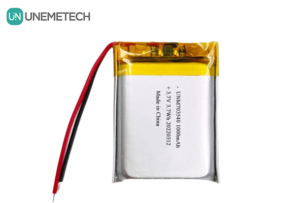 Elektronik ürünler için LiPo bataryası 1000mAh 703540 3.7V Şarj edilebilir Li polimer bataryası