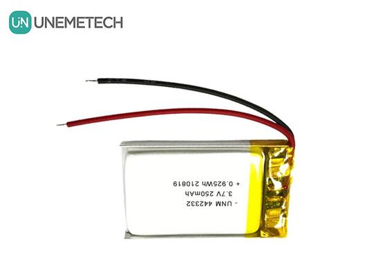 3.7V 250mAh Lipo şarj edilebilir pil 442332 Taşınabilir Elektronik Ölçüler için