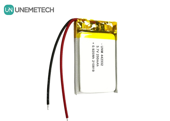 3.7V 250mAh Lipo şarj edilebilir pil 442332 Taşınabilir Elektronik Ölçüler için