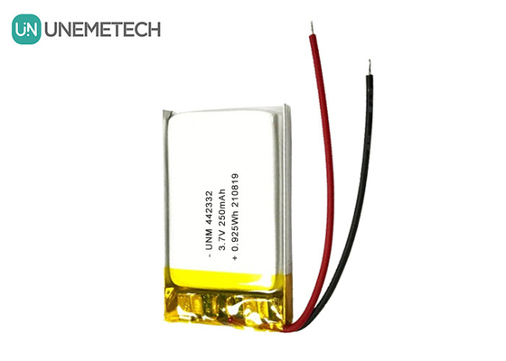 3.7V 250mAh Lipo şarj edilebilir pil 442332 Taşınabilir Elektronik Ölçüler için