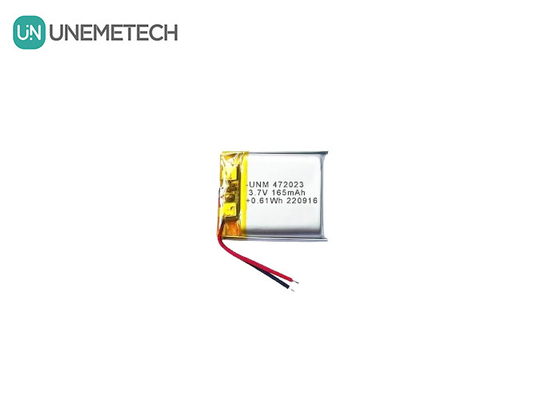 Yeniden şarj edilebilir Li-Ion Lityum Polimer Pil 3.7V 165mAh 472023 MP3 çalar pil