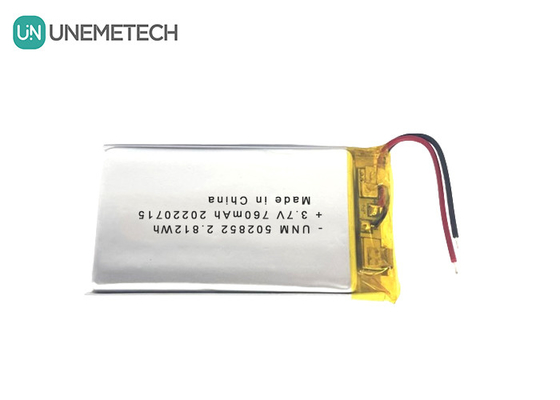 3.7V 760mAh Lityum iyon polimer şarj edilebilir batarya 502852 LED lambalar için