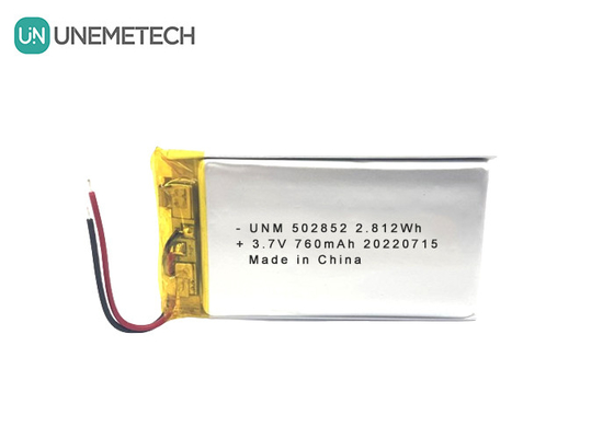 3.7V 760mAh Lityum iyon polimer şarj edilebilir batarya 502852 LED lambalar için