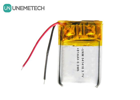 3.7V Lipo şarj edilebilir piller 541416 81mAh Bluetooth kulaklıkları için küçük LiPo pil