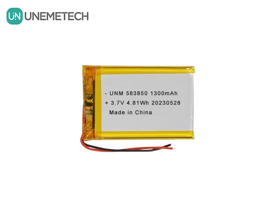 3.7V 1300mAh Elektronik Ürünler için Standart Lityum İyon Polimer Pil 583850