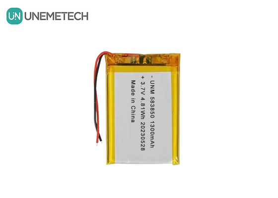 3.7V 1300mAh Elektronik Ürünler için Standart Lityum İyon Polimer Pil 583850