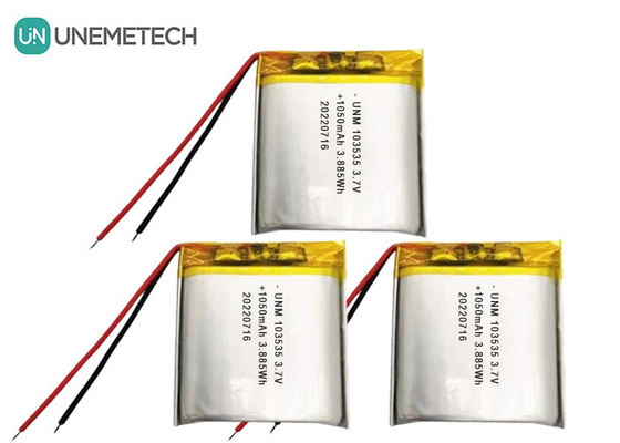 3.7V 1050mAh Özel Kompakt Tasarım Lipo Bataryası 103535 Minyatür projektörler için