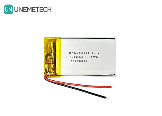 3.7V 500mAh 752035 Uzaktan kumanda için gelişmiş lityum polimer pil