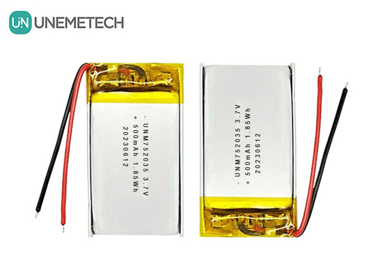 3.7V 500mAh 752035 Uzaktan kumanda için gelişmiş lityum polimer pil
