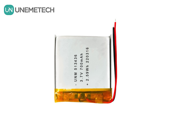 3.7V 700mAh 513436 GPS izleyicileri için şarj edilebilir lityum iyon polimer pil