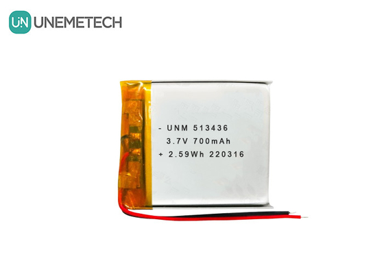 3.7V 700mAh 513436 GPS izleyicileri için şarj edilebilir lityum iyon polimer pil
