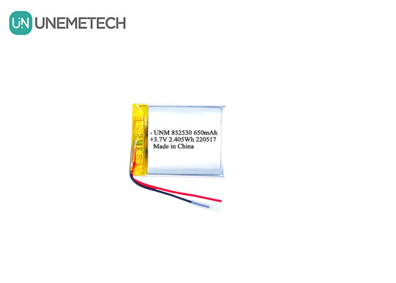3.7V 650mAh Şarj edilebilir Li-ion Polimer Pil 852530