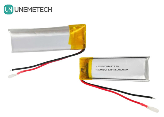 3.7V 500mAh 701450 Sıcaklık sensörleri için şarj edilebilir lityum polimer pil