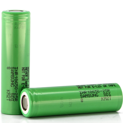 Samsung 25R 18650 2500mAh 20A Pil 3.6V Silindrik Lityum İyon Hücresi INR18650-25R