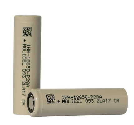 Molicel INR-18650-P28A 18650 Pil 3.6V 2800mAh 35A Maksimum Sürekli Şarj Akımı
