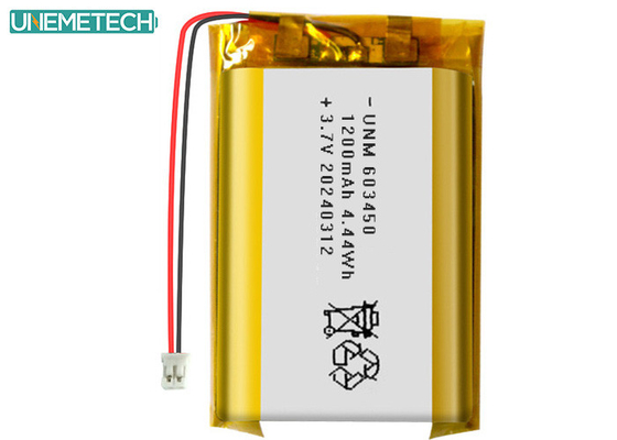 3.7V 1200mAh Şarj edilebilir Lityum Polimer Pil 603450 ile CE Elektronik için Onaylandı