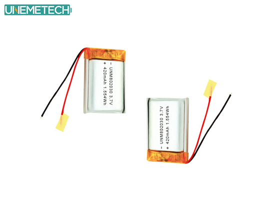 3.7V 420mAh 802030 Elektronik Cihazlar İçin Yeniden Şarj Edilebilir Polimer Lityum Pil