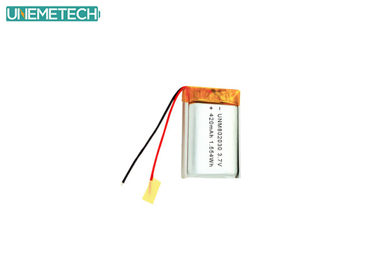 3.7V 420mAh 802030 Elektronik Cihazlar İçin Yeniden Şarj Edilebilir Polimer Lityum Pil