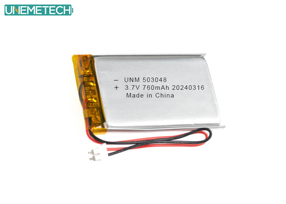 3.7 V 760mAh Lityum Polimer Pil 503048 akıllı elektronik için CE onaylı