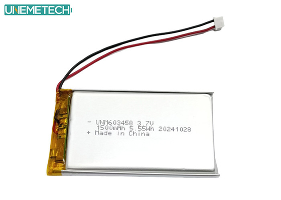 Yeniden şarj edilebilir polimer lityum iyon pil 603458 3.7V 1500mAh Printer için Lipo pil